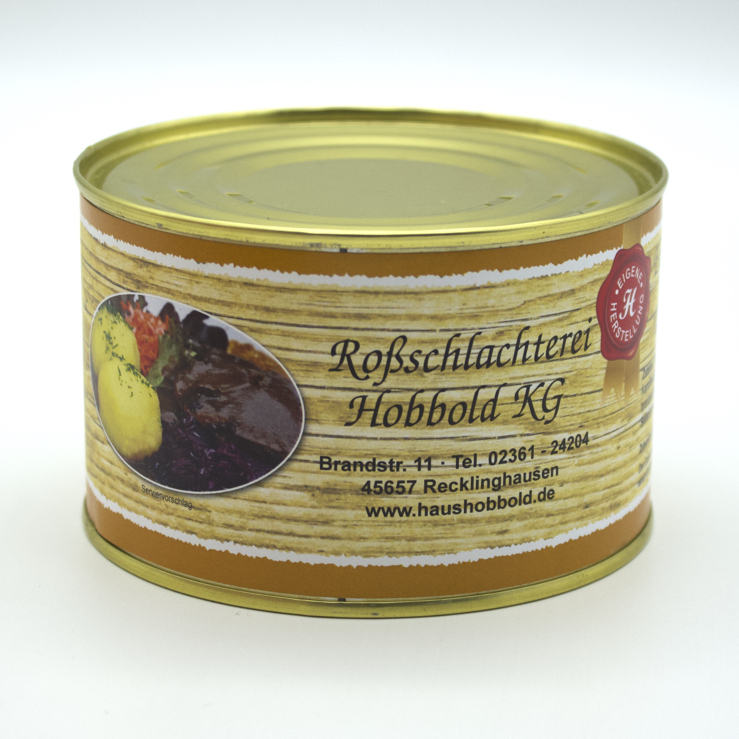 kleine Dosen eingelegten Sauerbraten nach Hausfrauenart