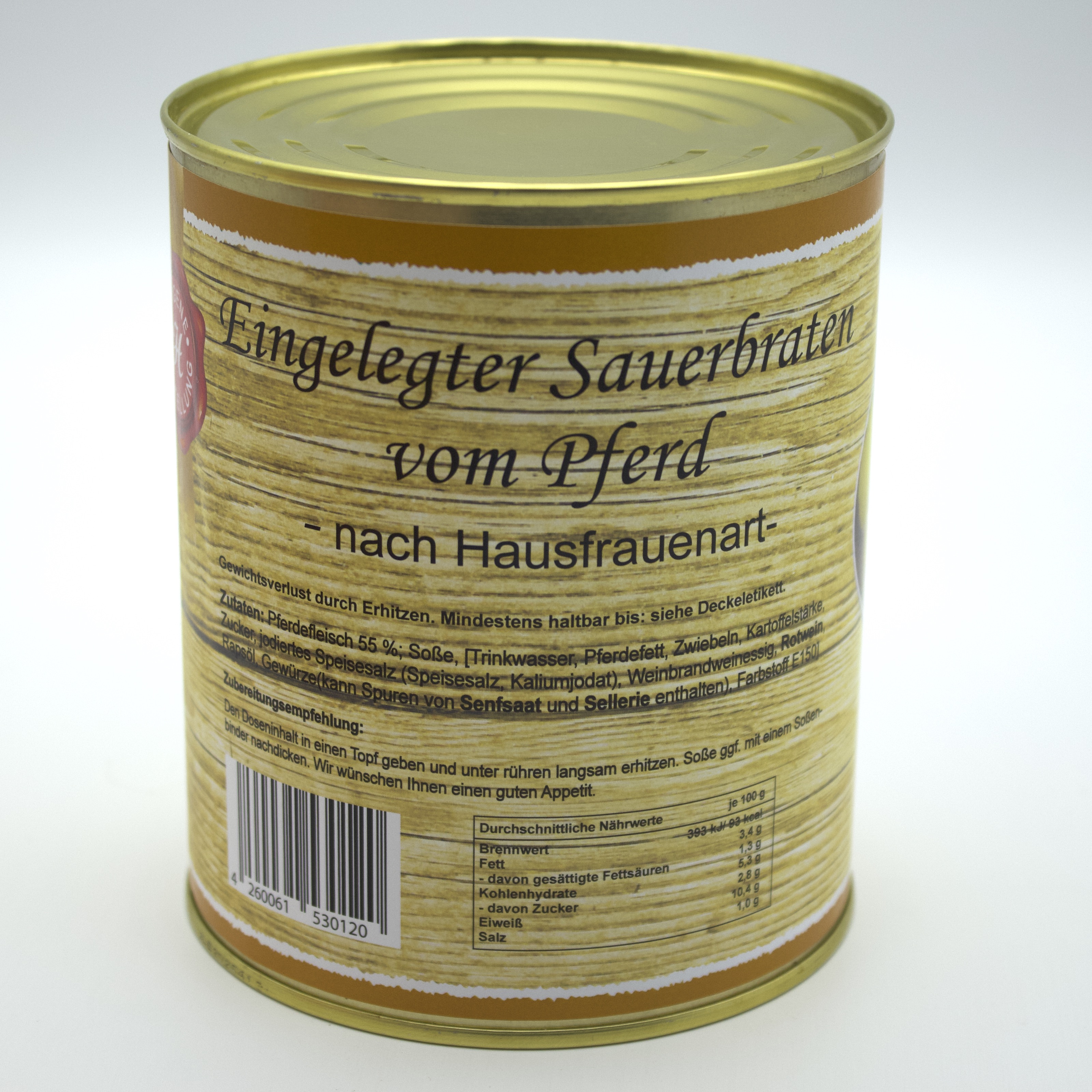 große Dosen eingelegten Sauerbraten nach Hausfrauenart