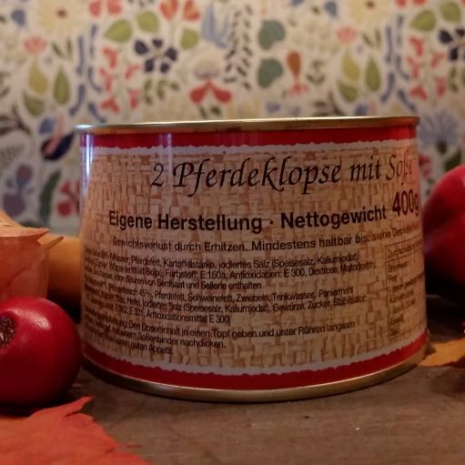 2 Pferdeklopse mit Soße - 400 g ( enthält Schweinefett)